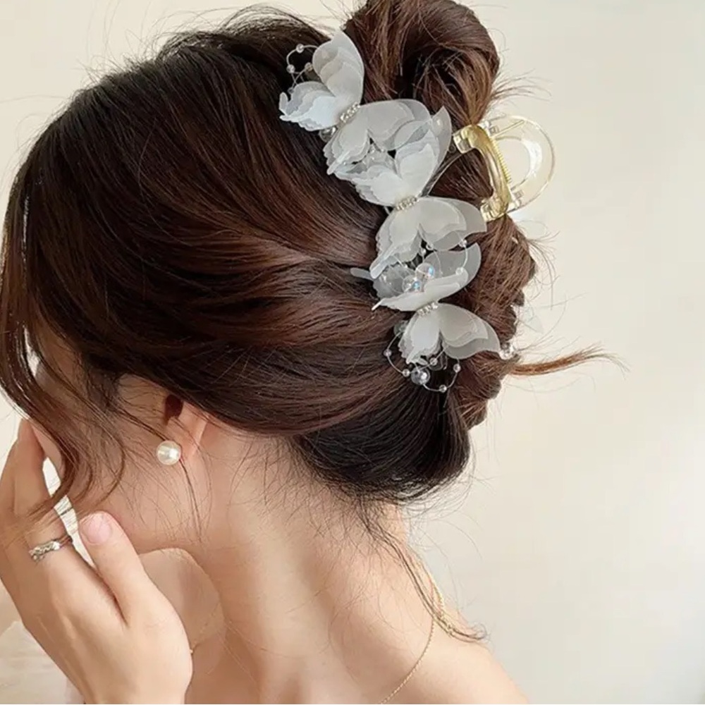 White Butterfly HairClip